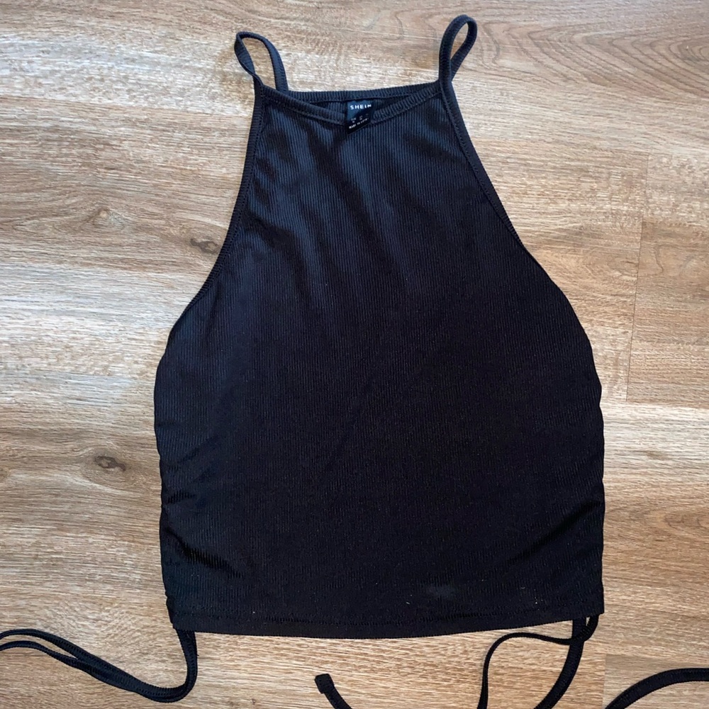 SHEIN Black Halter Tank Top